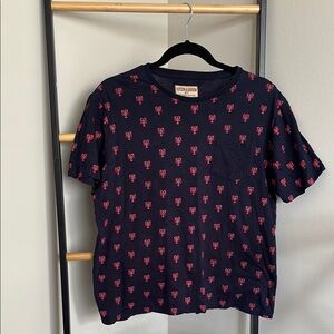 Hudson & Barrow NYC | Navy T-Shirt with Red Lobster Print